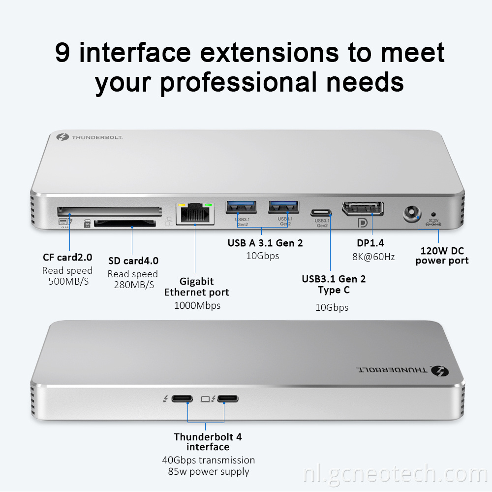 Thunderbolt 4 Docking Station 40Gbps High Speed Transfer